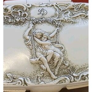 VTG Lily Dache Celluloid Compact Eyes Fantasque Makeup Vanity France NY Love